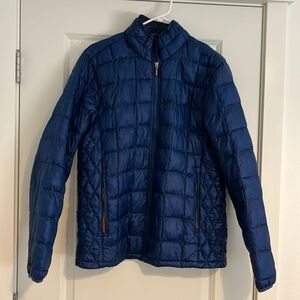 Men’s Rainforest quilter water resistant puffer, size M, cobalt blue